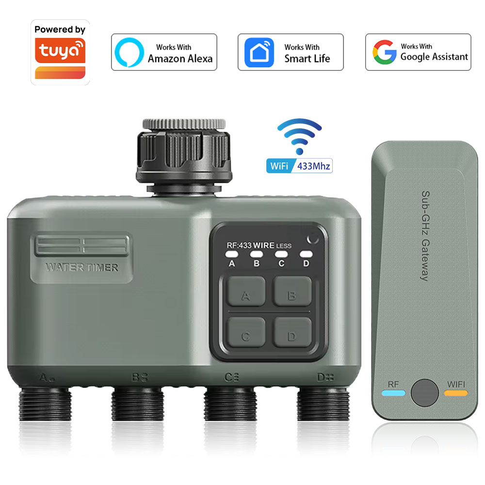 Smart Garden Sprinkler - Timer Air Digital 4 Outlet untuk