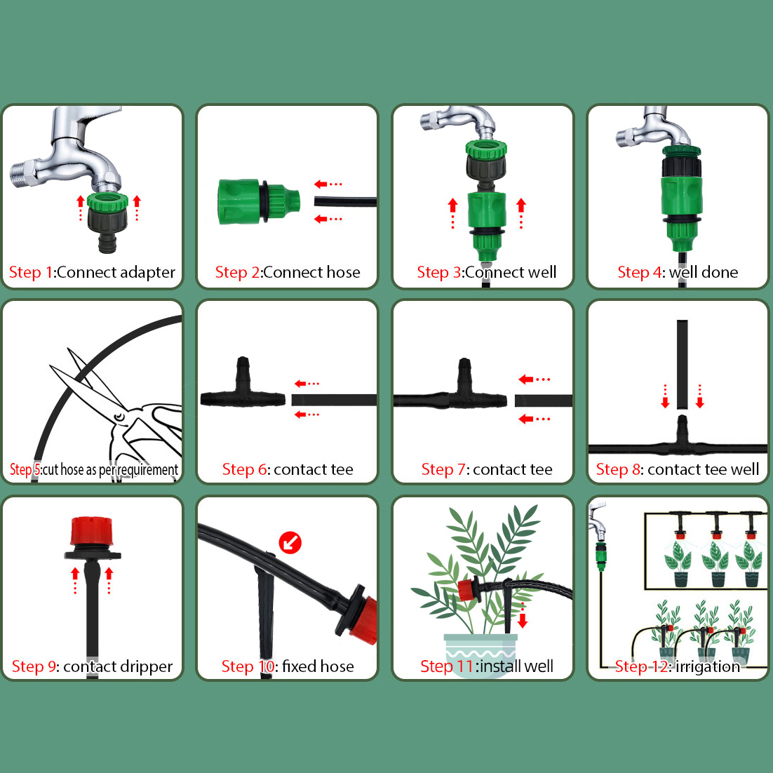 Rumah kaca 15M-30M DIY sistem  - Smart Garden Sprinkler ulasan dan harga