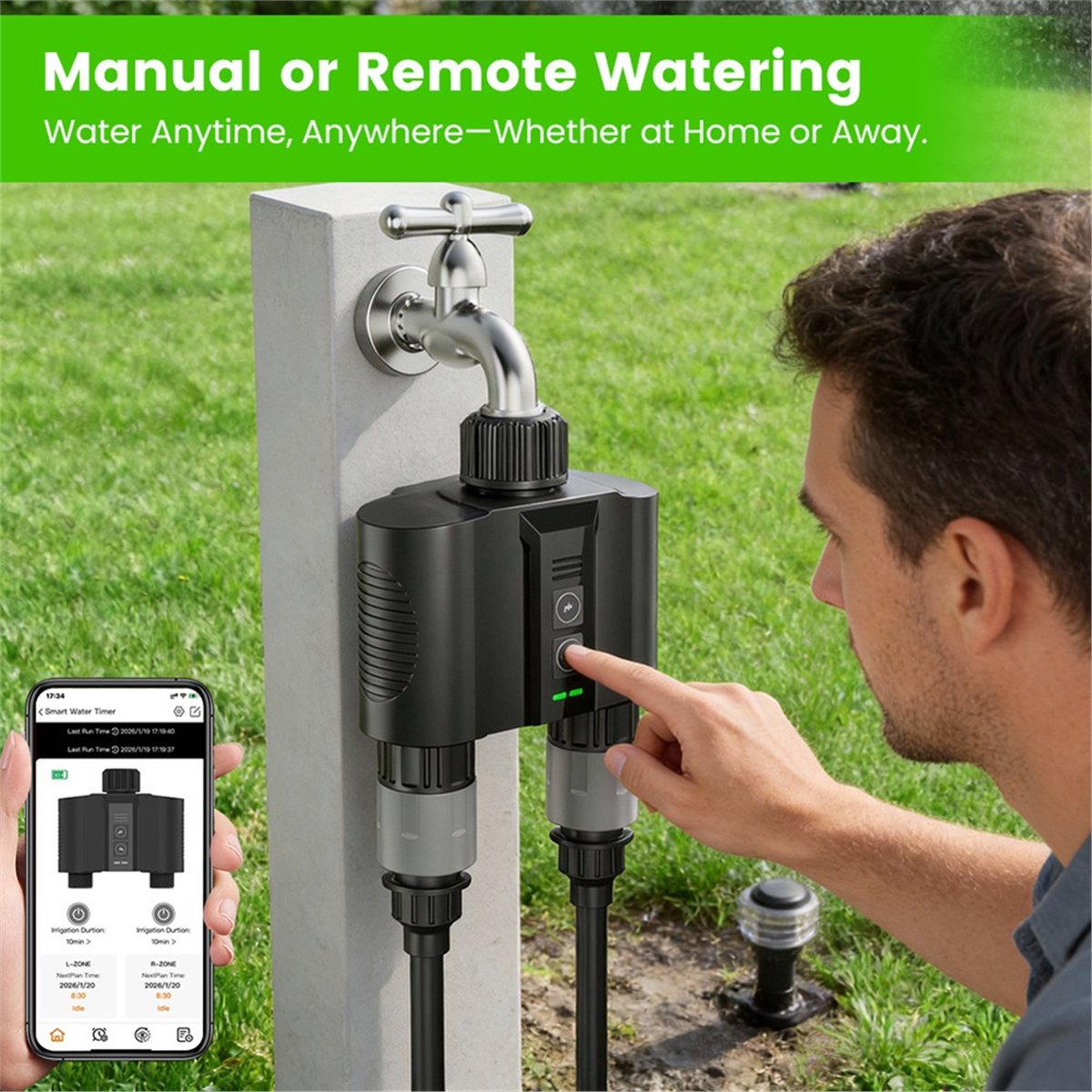 Y17A 1 Set Timer Air WiFi untu - Smart Garden Sprinkler ulasan dan harga